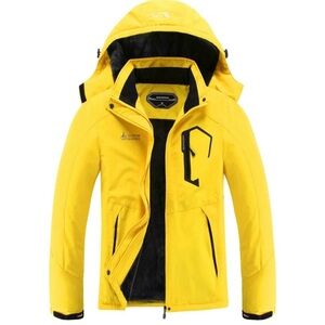 Vogue Yellow Hooded Raincoat with Black Trim